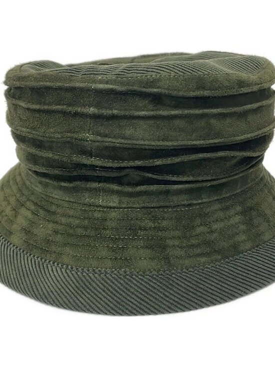 HERMES - Khaki deerskin Corduroy Hat main image 8